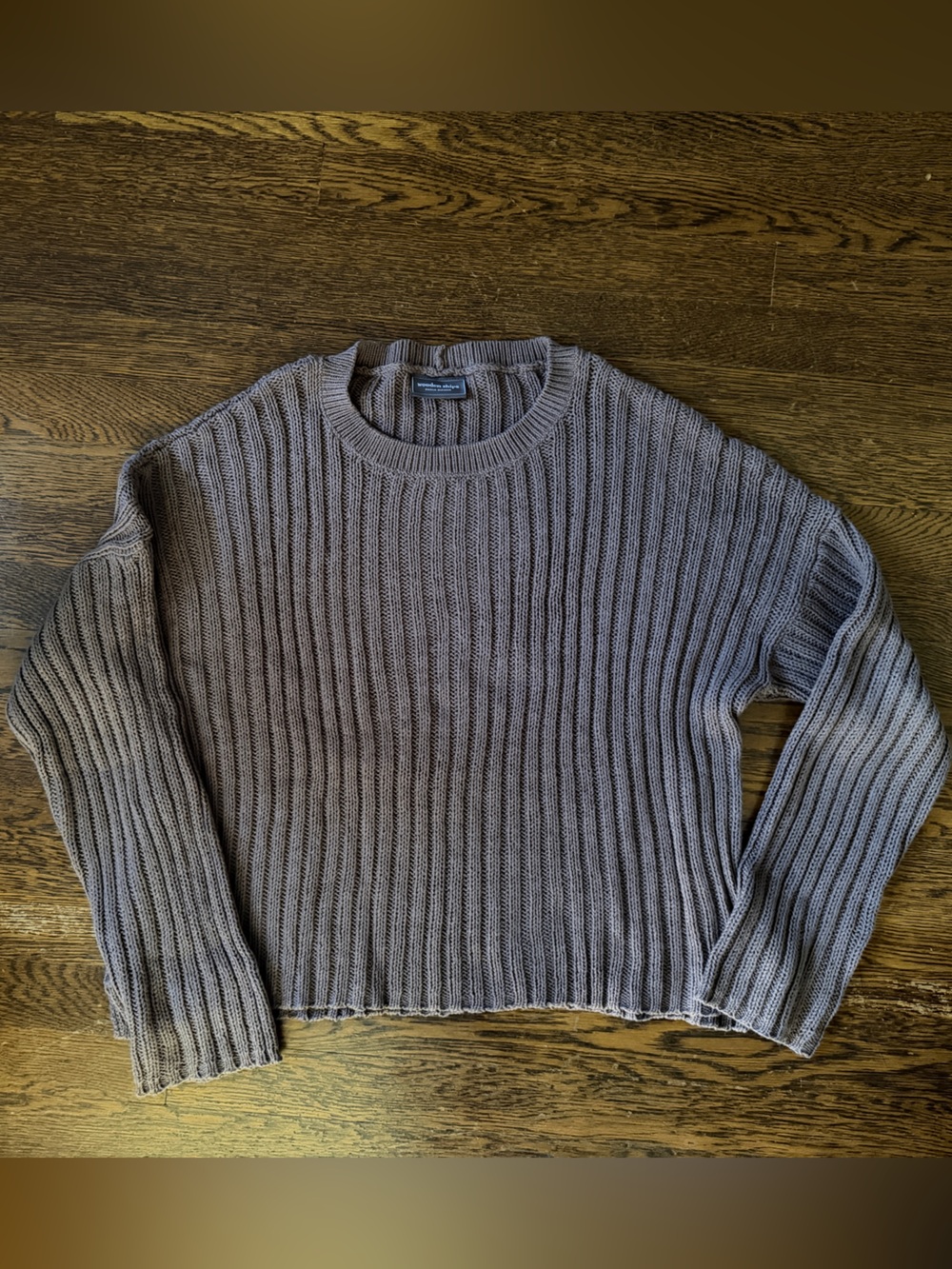 Wooden Ships Women's Taupe Ribbed Crewneck Sweater size medium/large